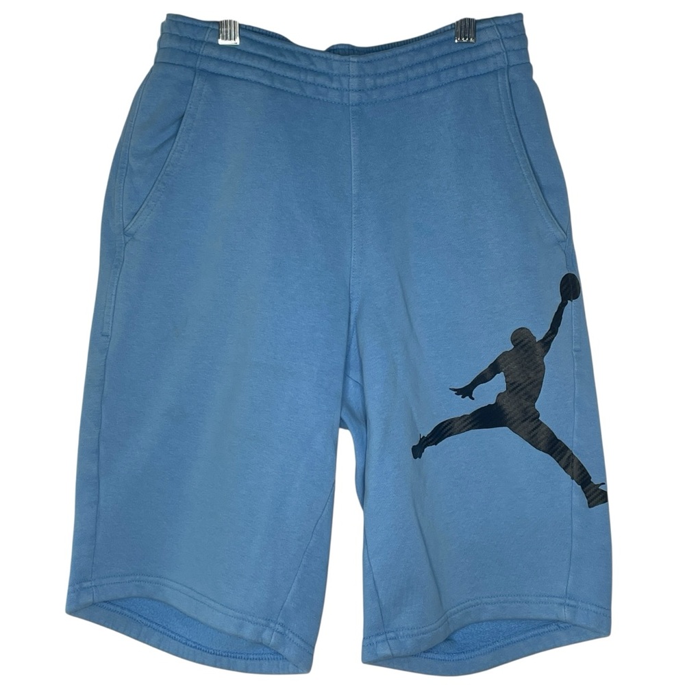 Jordan 11 Legacy Shorts Mens Size S Light Blue Fleece 884280-412